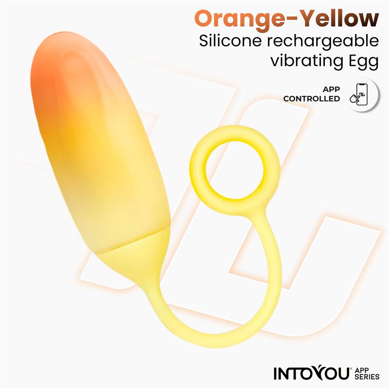 Vibrating Egg con APP Double Layer Silicone Yellow/Orange