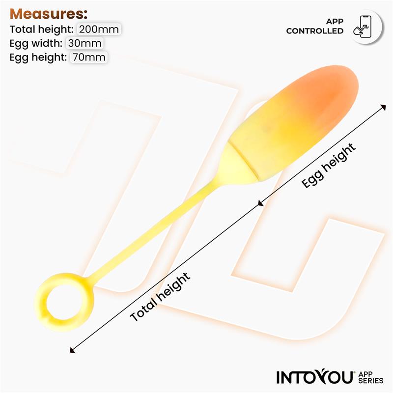 Vibrating Egg con APP Double Layer Silicone Yellow/Orange