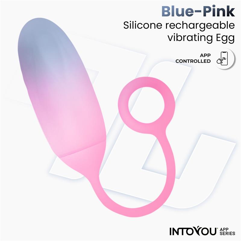 Vibrating Egg with APP Double Layer Silicone Blue/Pink