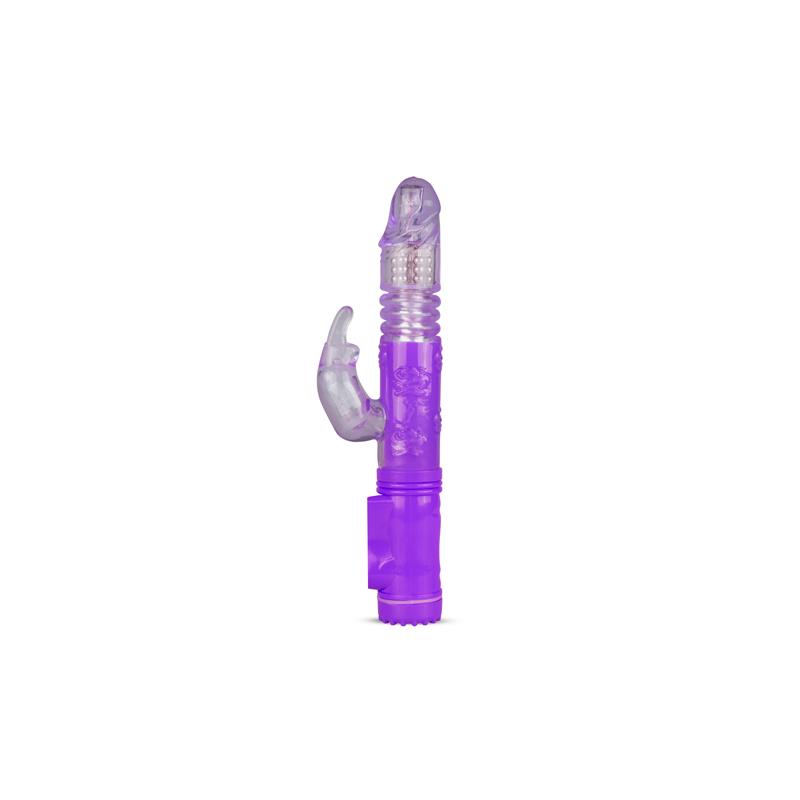 Rabbit Vibrator Thrusting and Rotating Balls  Purple