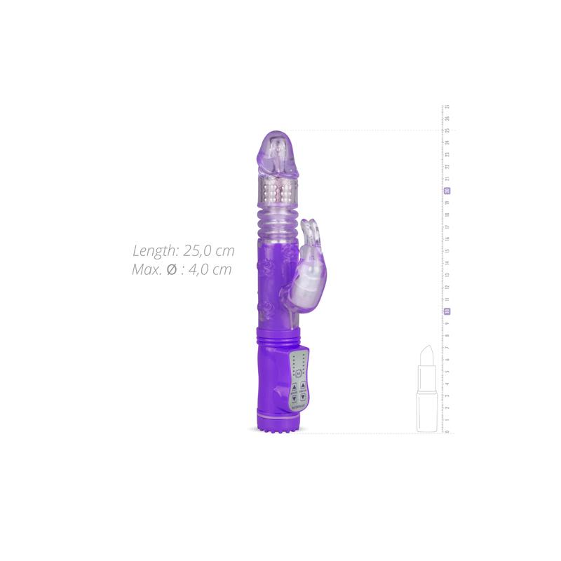 Rabbit Vibrator Thrusting and Rotating Balls  Purple