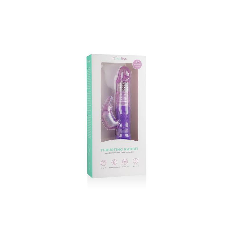 Rabbit Vibrator Thrusting and Rotating Balls  Purple