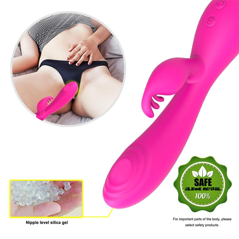 Magic Stick Rabbit Vibe with Pulsation Fuchsia