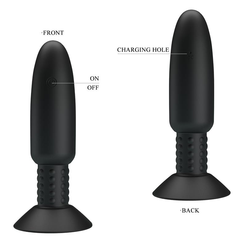 Remote-Controlled Anal Plug with Vibration and Rotation - USB