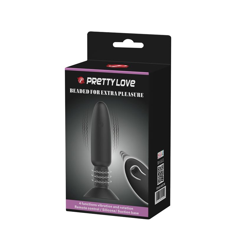 Remote-Controlled Anal Plug with Vibration and Rotation - USB