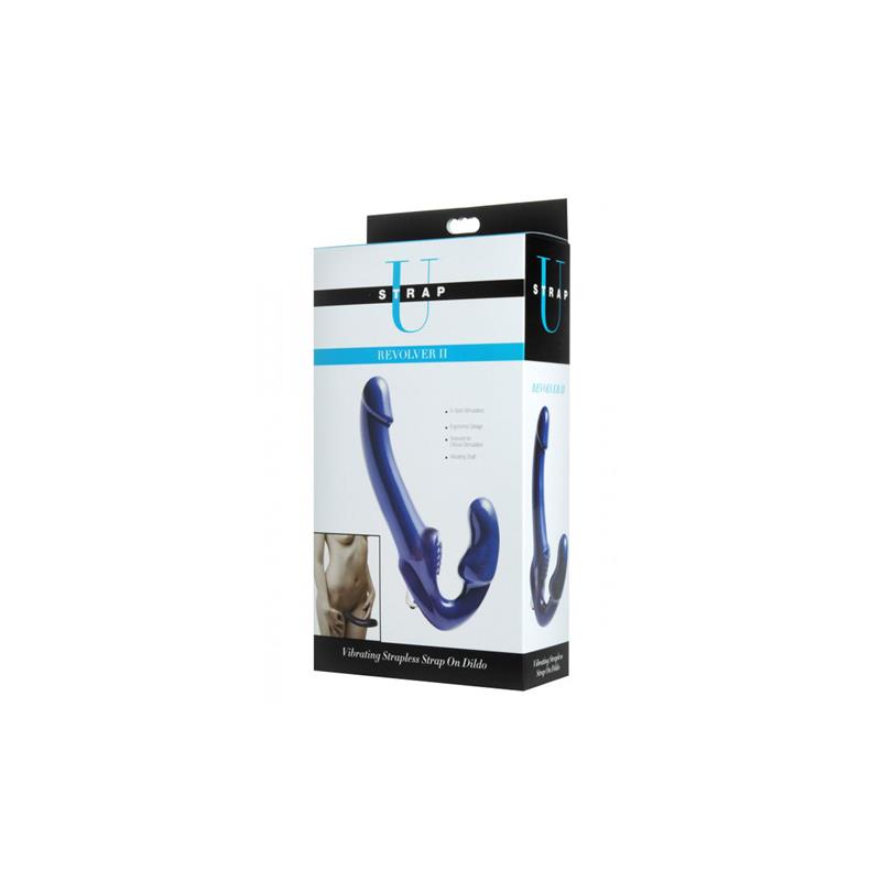 Revolver II Vibrating Strapless Strap On Dildo Blue