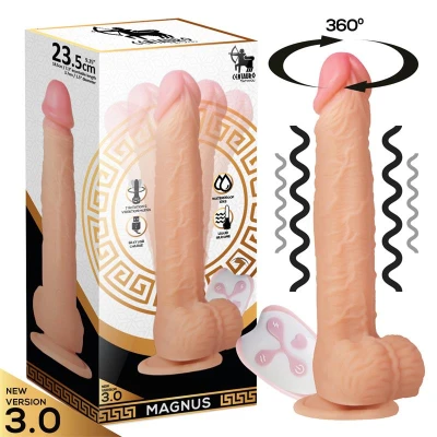 Magnus 3.0 Realistic Vibrating and Rotating Dildo Remote Control Liquid Silicone