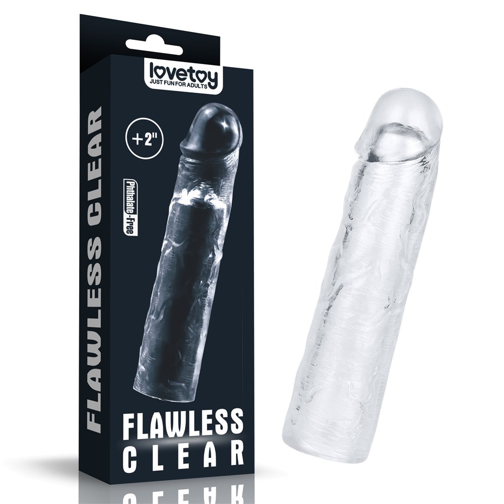 FLAWLESS átlátszó péniszhosszabbító, +5 cm