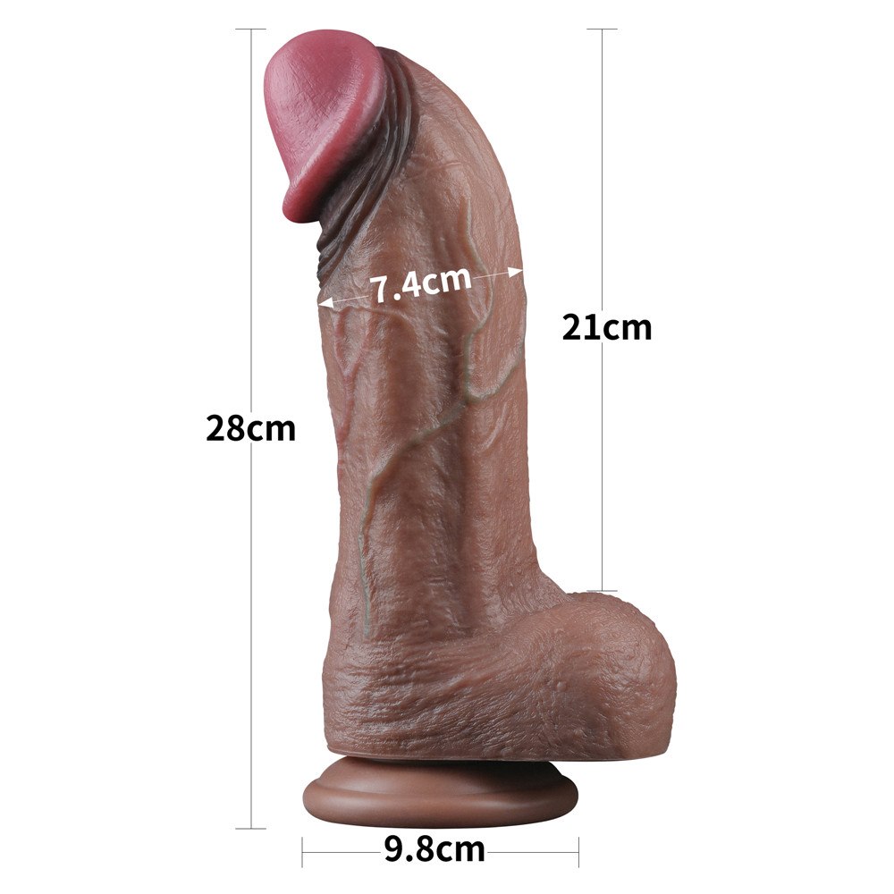 28 cm-es, két rétegű szilikon XXL műpénisz