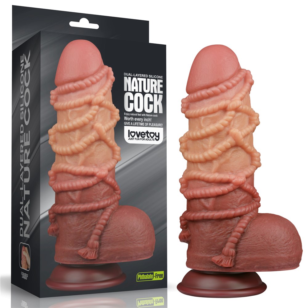 24 cm-es, két rétegű, platina szilikon pénisz WIT
