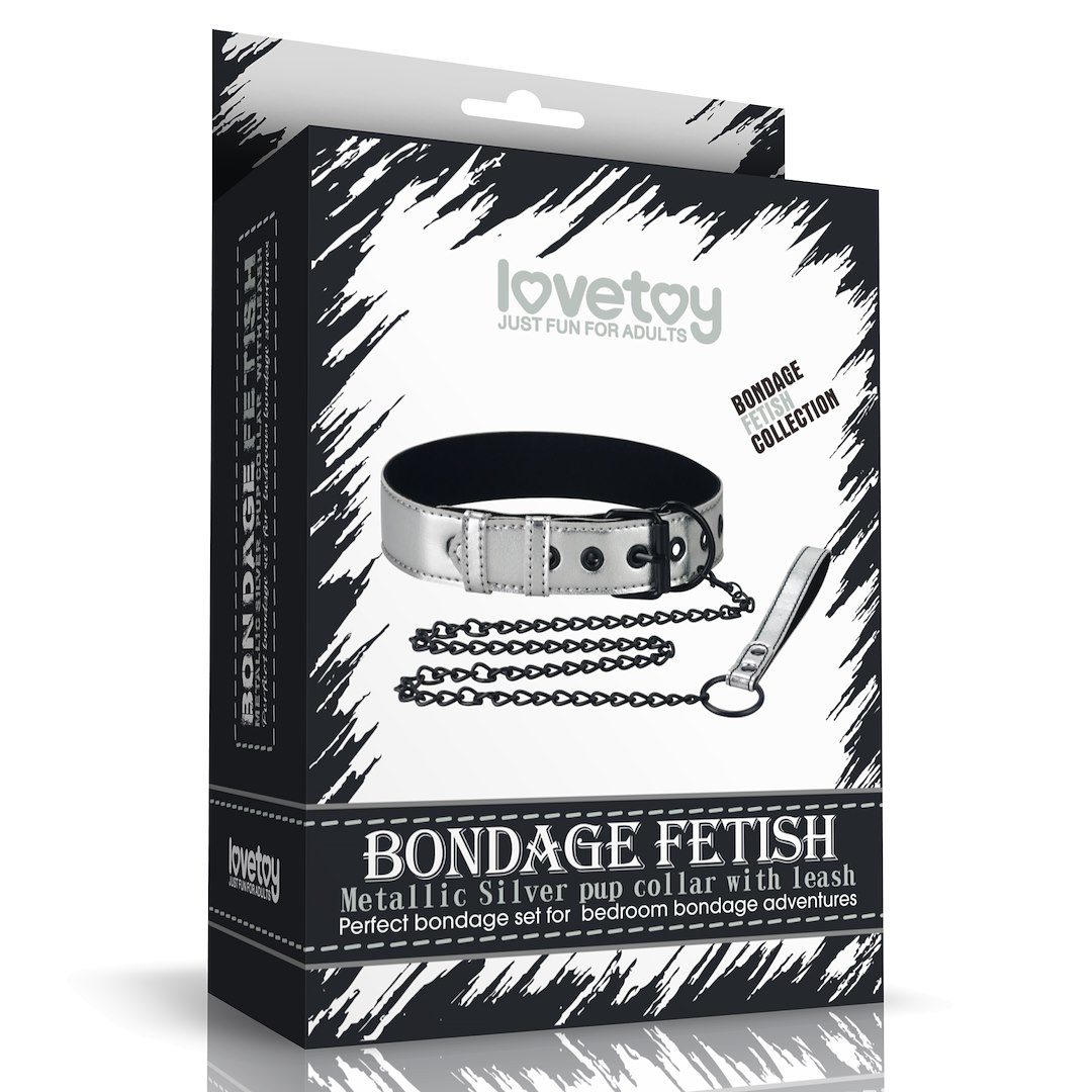BONDAGE FETISH FÉM KUTYUS NYAKÖRV PÓRÁZZAL