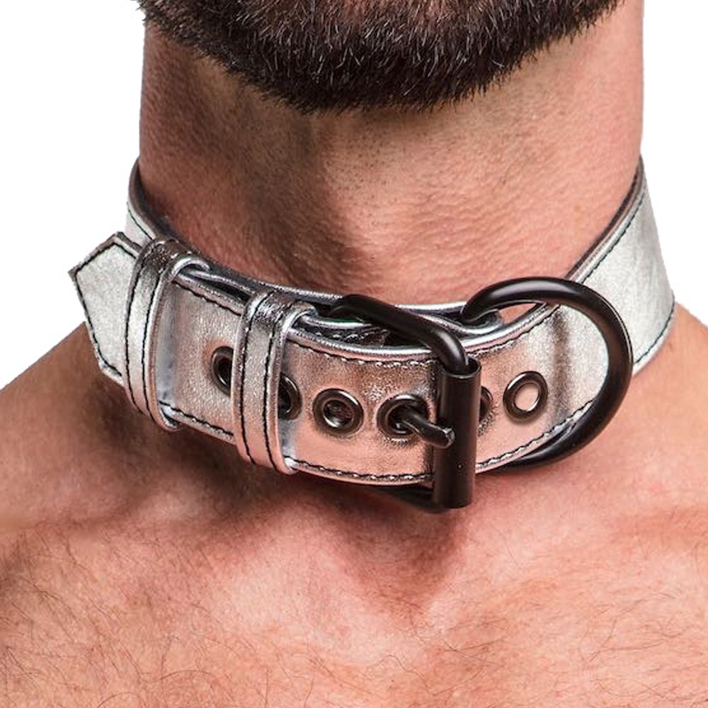 BONDAGE FETISH FÉM KUTYUS NYAKÖRV PÓRÁZZAL