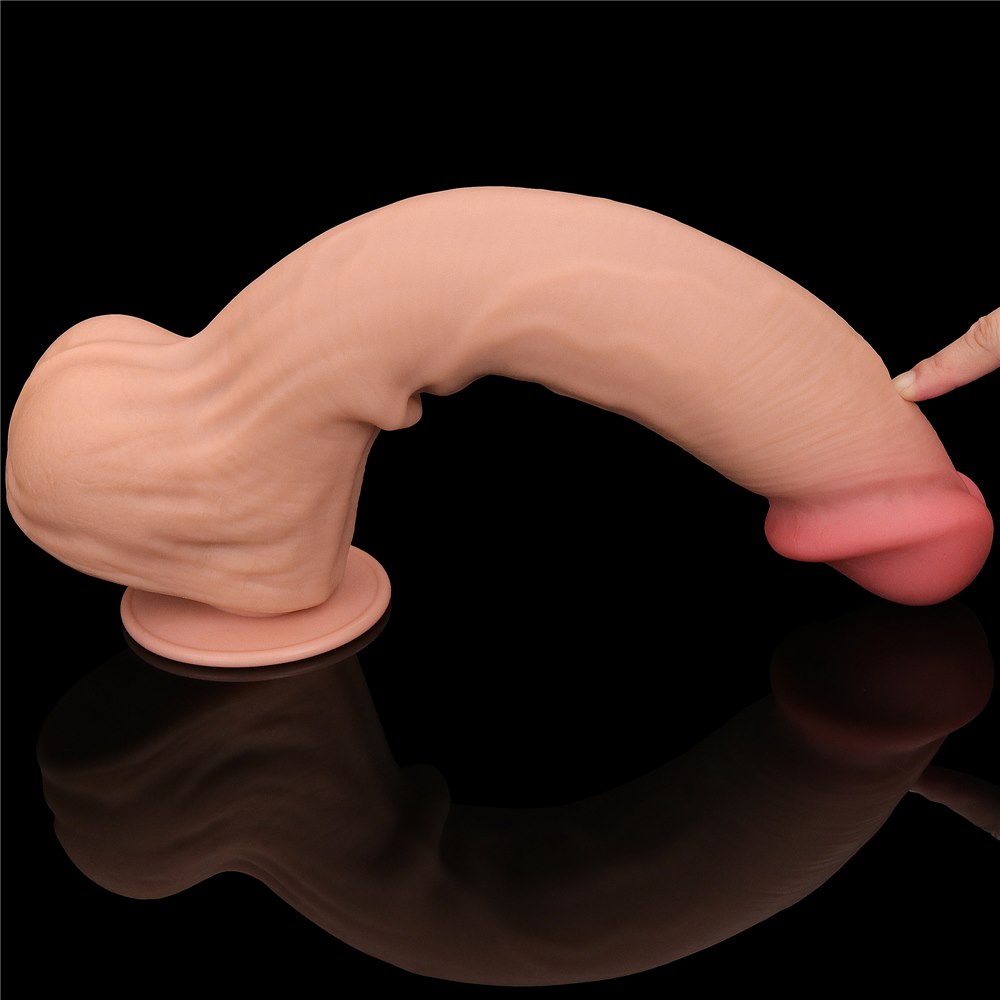 35 cm-es, király méretű, csúszó bőrhatású, két rétegű dildó