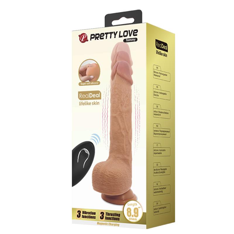 Tommy Realistic Dildo WITH Vibration and Thrusting with Remote