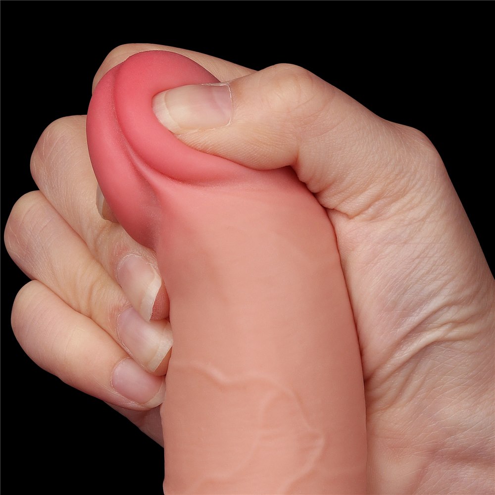 DILDO 7,5'' CSÚSZÓ BŐR KÉTRÉTEGŰ MŰPÉNISZ TESTSZÍN