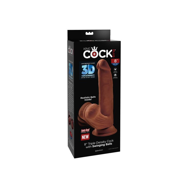 Triple Density Dildo  Swinging Balls 82 Caramel