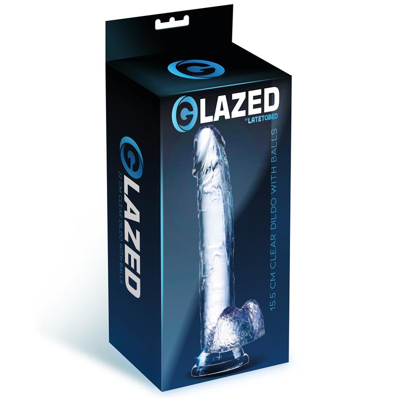 Realistic Dildo with Testicles Crystal Material 15,5 cm