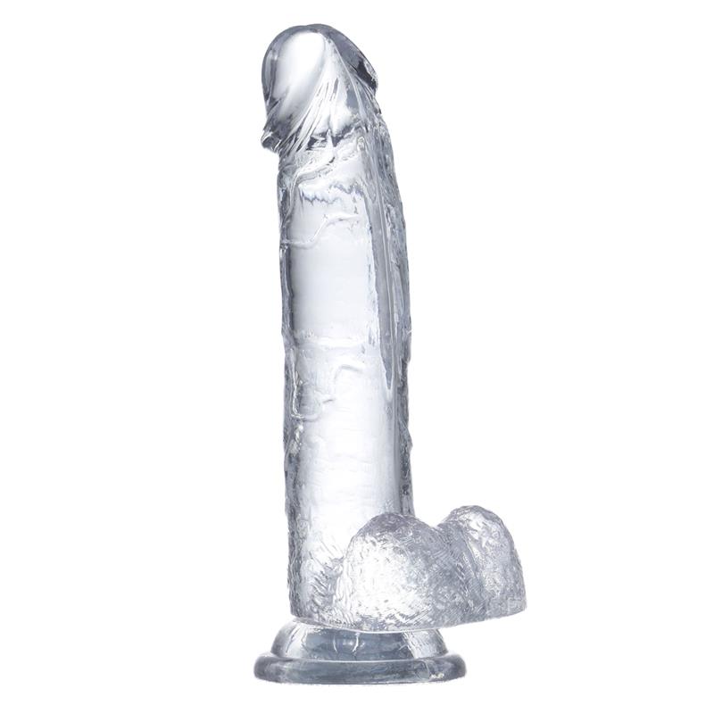 Realistic Dildo with Testicles Crystal Material 15,5 cm