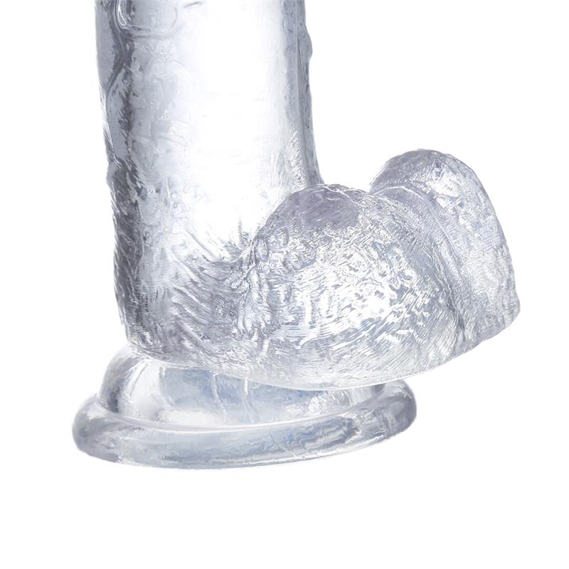 Realistic Dildo with Testicles Crystal Material 15,5 cm