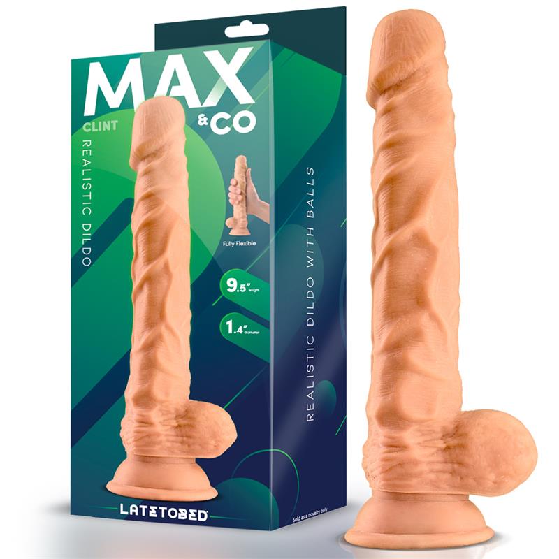 Clint Realistic Dildo with Testicles Flesh 9.5