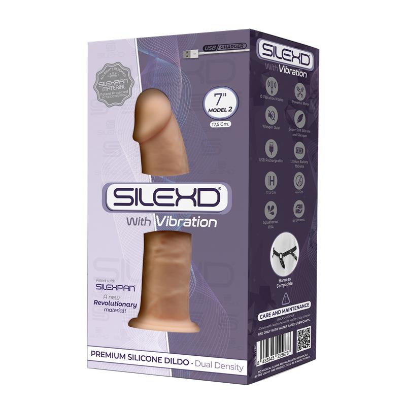 Dildo SilexPan 10 Vibration Functions Model 2 - 7 Flesh