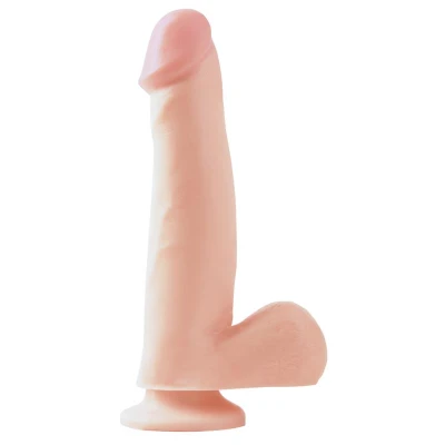 Dildo with Testicles and Suction Cup - Flesh 19 cm