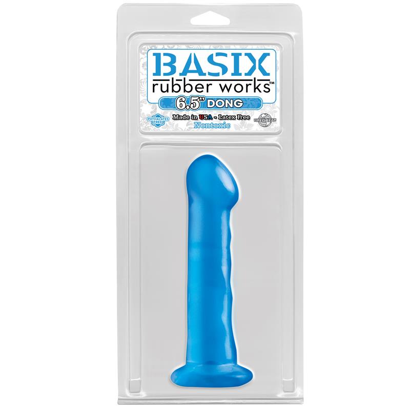 Basix Rubber Works  16,51 cm Dong with Suction - Blue