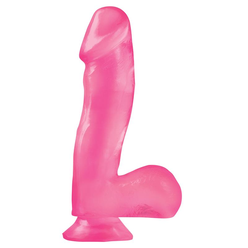 Basix Rubber Works ?16,51 cm Dong and Testicles with Suction Cup - Colour Pink