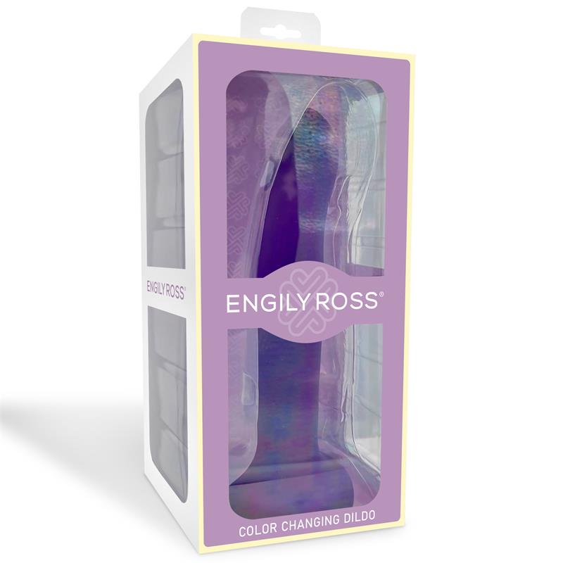 Color-Changing Dildo Purple to Pink Size L 21 cm