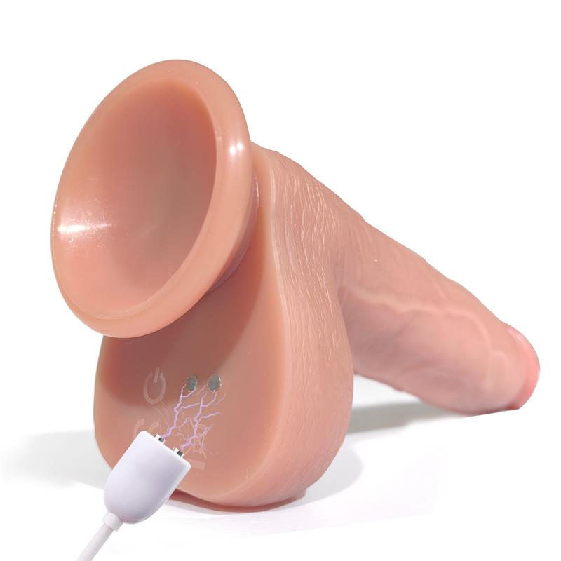 Tiberio Realistic Turbo Shaking Dildo with Thrusting, 360? Rotation, and Remote Control Liquid Silicone