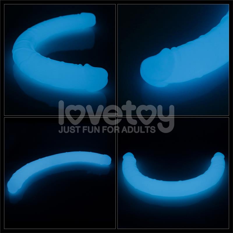 Double dildo Lumino Blue Light 18.5