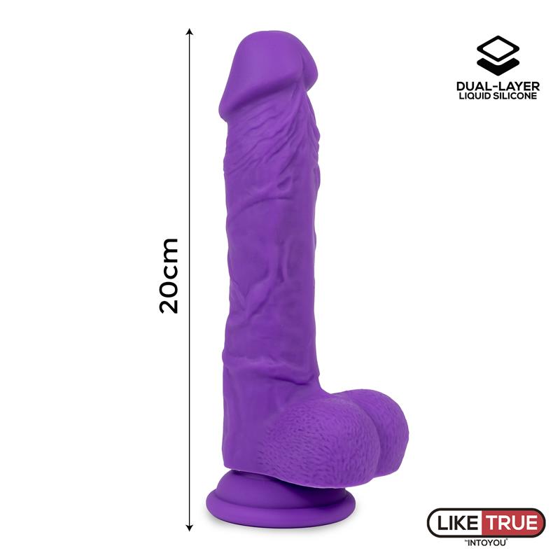 Realistic Dildo Liquid Silicone Dual Layer 8 Purple