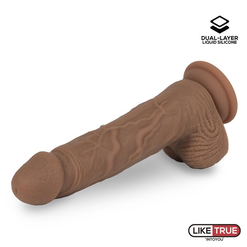 Dildo Dual Layer Silicone 8.25 Brown