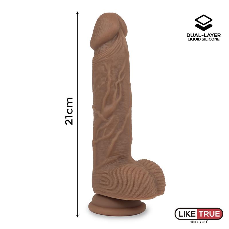 Dildo Dual Layer Silicone 8.25 Brown