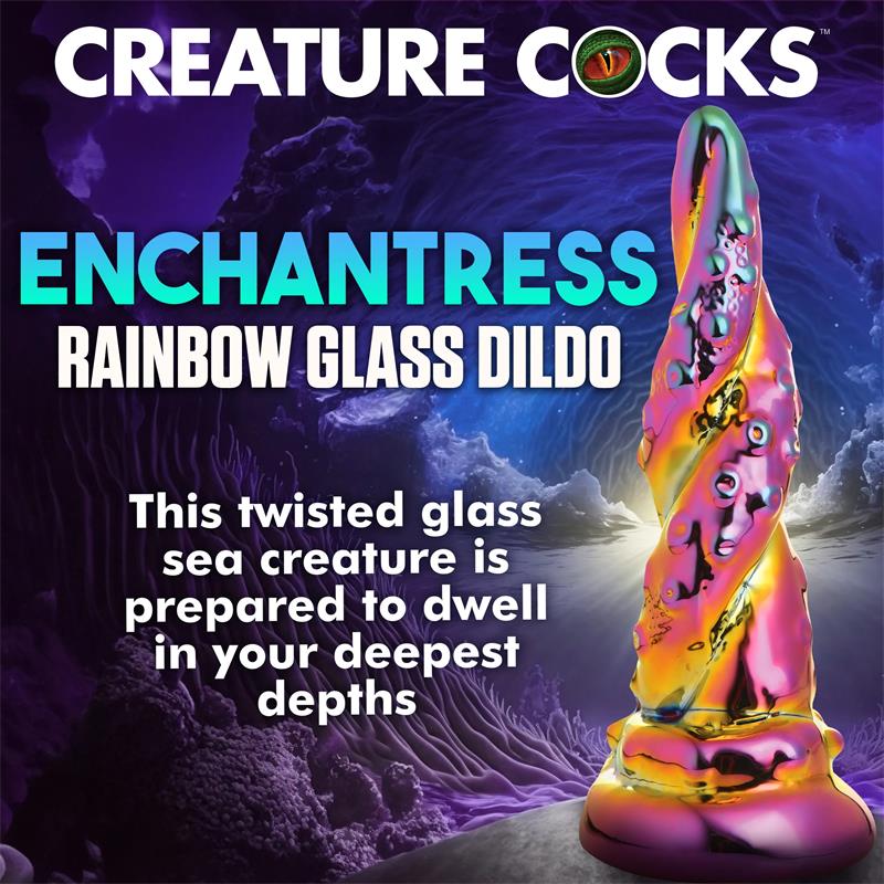 Enchanting Rainbow borosilicate Glass Dildo