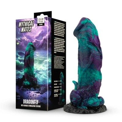 Dragonfly Dildo Purple and Green 22.6 cm - 8.9