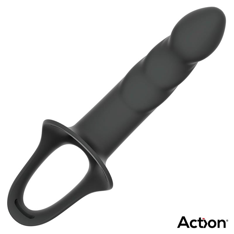 Strap-On with Hollow Dildo Premium Silicone Size S Black