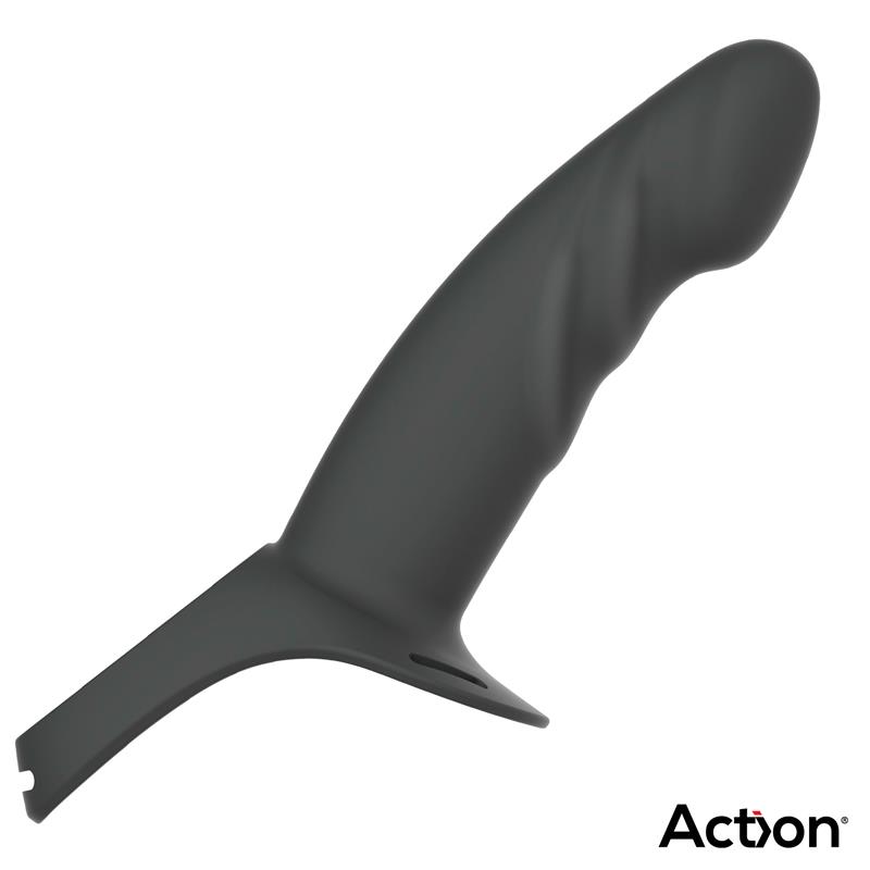 Strap-On with Hollow Dildo Premium Silicone Size S Black