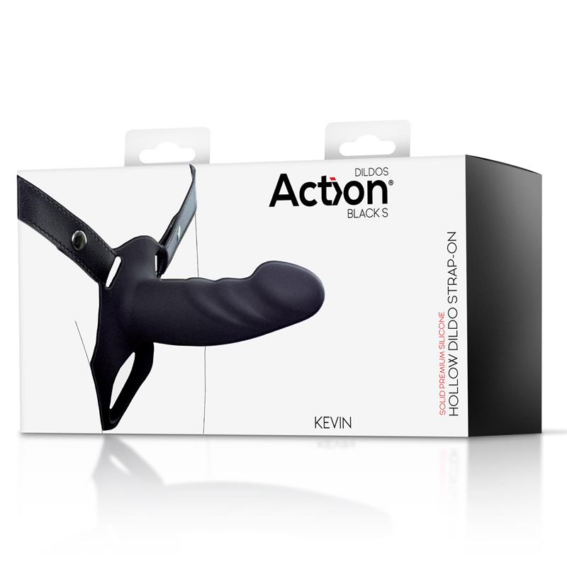 Strap-On with Hollow Dildo Premium Silicone Size S Black