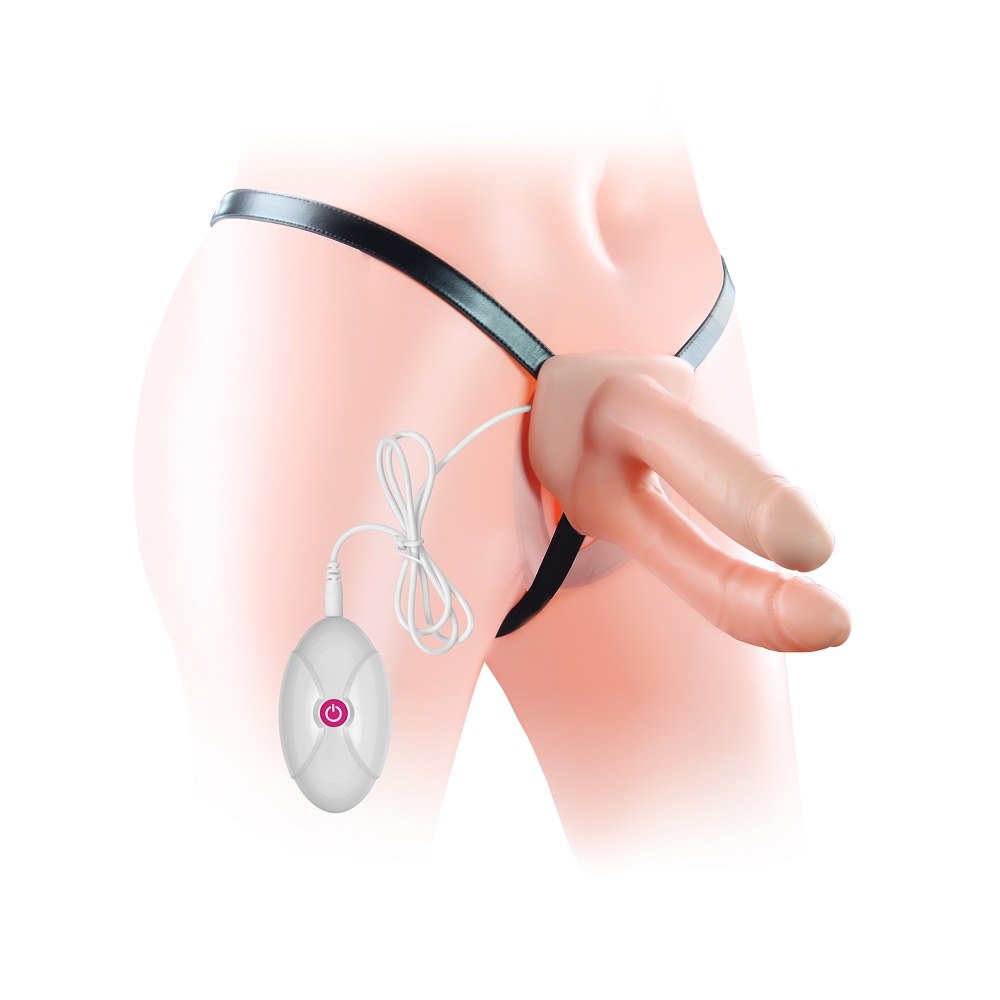 VIBRATING UNISEX HOLLOW STRAP ON